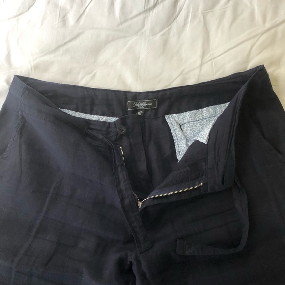SAKS FIFTH AVENUE Linen Relaxed Fit Summer Pants - Picture 3 of 8